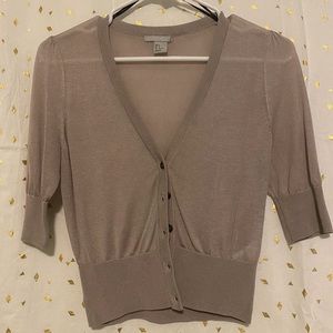 Greige half sleeve cardigan